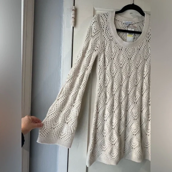 NWT Autumn Cashmere Wool Knit Crochet Dress M - Picture 8 of 9